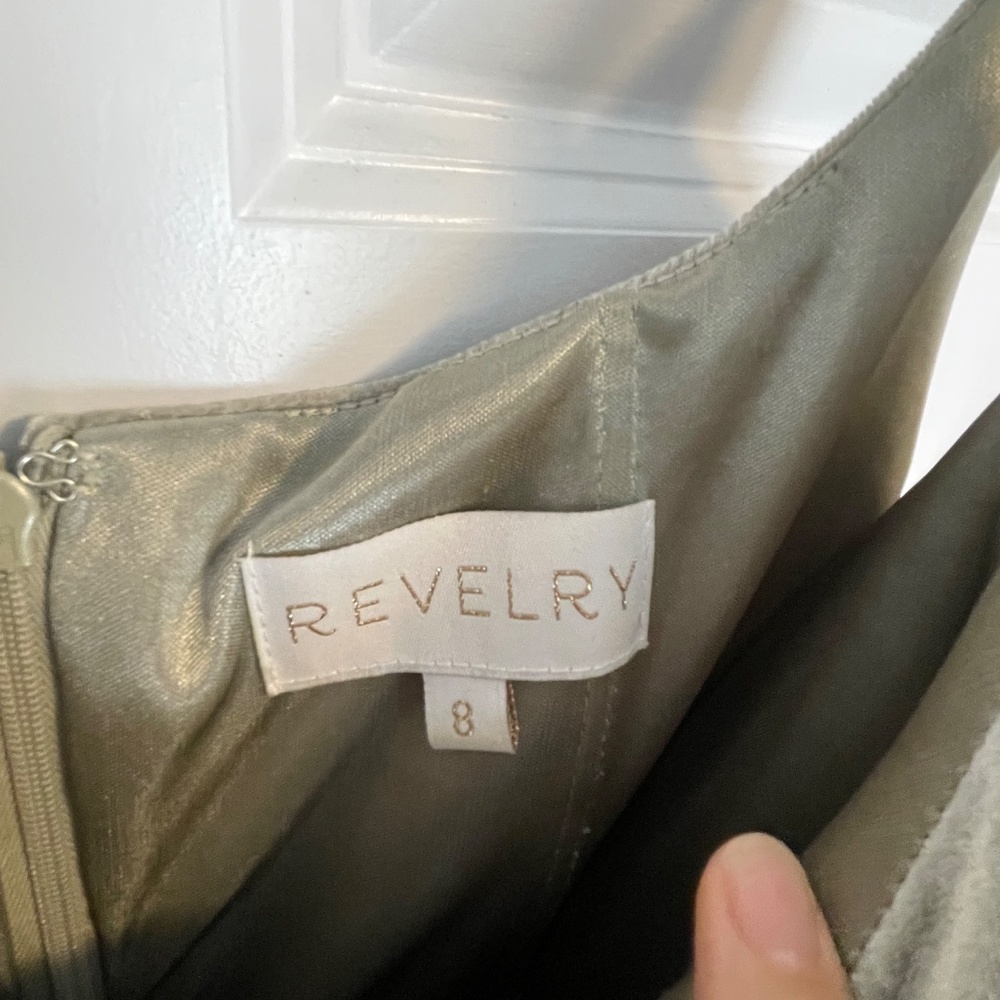 Reverly Skye Velvet Dress, Sage Green, Size 8 - Picture 11 of 14